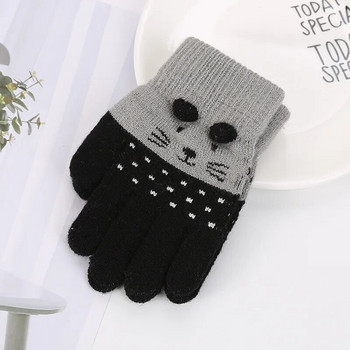 3-7 ετών Γάτα μωρό γάντια πλεκτά Παιδιά αγόρια κορίτσια Χειμώνας χαριτωμένο κινούμενα σχέδια για ζώα Παιδικά γάντια Ζεστά γάντια Παιδικά χειμωνιάτικα γάντια