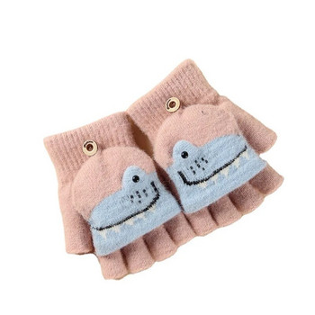 Бебешки ръкавици с анимационен динозавър Меки дебели топли ръкавици за новородени за бебета Момичета Момчета Зимни памучни детски Детски ръкавици за 6-10 години
