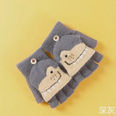 Animacinių filmų dinozaurų pirštinės kūdikiams Minkštos storos šiltos pirštinės naujagimiams mergaitėms berniukams žieminės medvilnės vaikams kumštinės pirštinės 6-10 m.