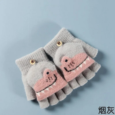 Animacinių filmų dinozaurų pirštinės kūdikiams Minkštos storos šiltos pirštinės naujagimiams mergaitėms berniukams žieminės medvilnės vaikams kumštinės pirštinės 6-10 m.