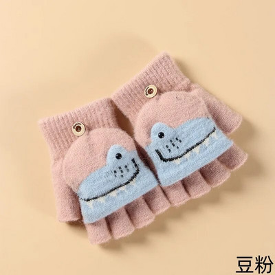 Animacinių filmų dinozaurų pirštinės kūdikiams Minkštos storos šiltos pirštinės naujagimiams mergaitėms berniukams žieminės medvilnės vaikams kumštinės pirštinės 6-10 m.