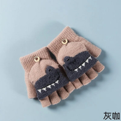 Animacinių filmų dinozaurų pirštinės kūdikiams Minkštos storos šiltos pirštinės naujagimiams mergaitėms berniukams žieminės medvilnės vaikams kumštinės pirštinės 6-10 m.