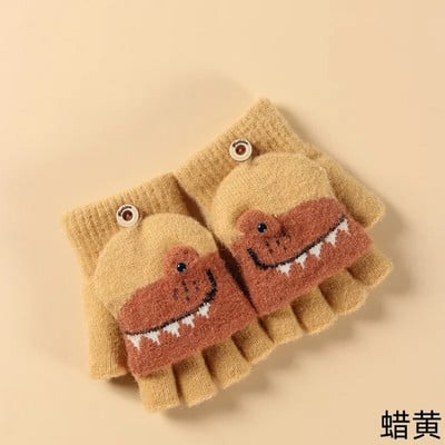 Animacinių filmų dinozaurų pirštinės kūdikiams Minkštos storos šiltos pirštinės naujagimiams mergaitėms berniukams žieminės medvilnės vaikams kumštinės pirštinės 6-10 m.