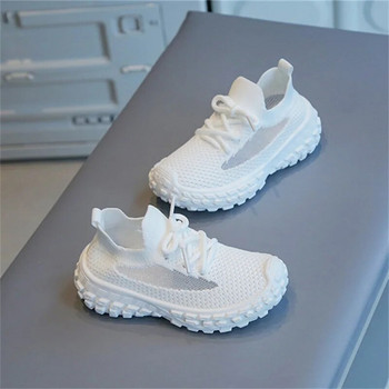 Kruleepo Παιδικά αερόπλέγματα αναπνεύσιμα λευκά αθλητικά αθλητικά παπούτσια αγόρια κορίτσια Παιδικά υπαίθρια ελαφριά παπούτσια casual μόδας Μαλακά Schuhe