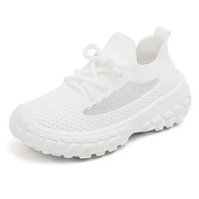 Kruleepo Детски въздушни мрежести дишащи бели спортни маратонки Момчета Момичета Деца На открито Леки модни ежедневни обувки Меки Schuhe