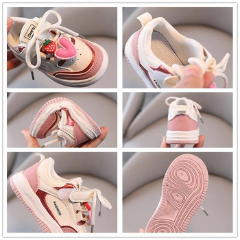 Kruleepo Παιδικά παπούτσια μόδας για κορίτσια Παιδικά παιδικά παιδικά αθλητικά παπούτσια PU Δερμάτινο πλέγμα αέρα Αναπνεύσιμο Σχολική άσκηση Schuhe