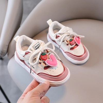 Kruleepo Tüdrukute Moodsad tossud Lapsed Beebid Lapsed Sport Vabaajajalatsid PU-nahast õhkvõrk hingav kooliharjutus Schuhe