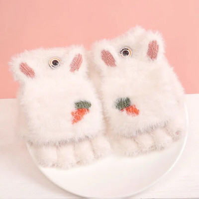 Χαριτωμένα παιδικά γάντια χειμωνιάτικο ζεστό ψεύτικο γούνα πλεκτό αγόρι κορίτσι Παιδικό γάντι κινούμενα σχέδια Κάλυμμα με μισό δάχτυλο Γάντια εξωτερικού χώρου 3-7Y