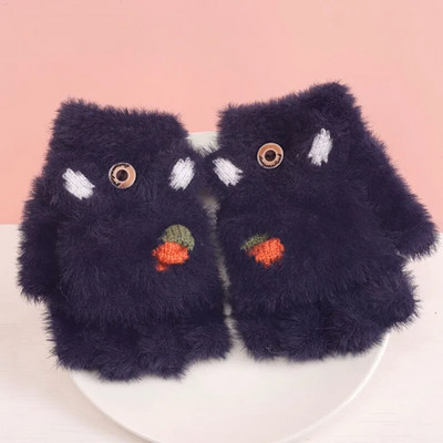 Χαριτωμένα παιδικά γάντια χειμωνιάτικο ζεστό ψεύτικο γούνα πλεκτό αγόρι κορίτσι Παιδικό γάντι κινούμενα σχέδια Κάλυμμα με μισό δάχτυλο Γάντια εξωτερικού χώρου 3-7Y