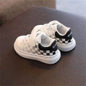 Kruleepo Fashion Check Casual Παπούτσια για παιδιά Κορίτσια Βρεφικά Παιδιά Αγόρια PU Δερμάτινο Διχτυωτό Αντιολισθητικό Αθλητικά Παπούτσια για Τρέξιμο