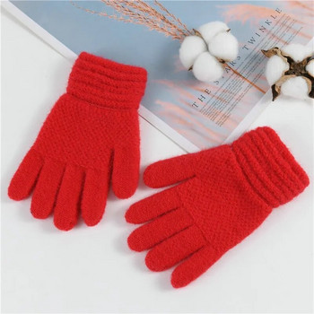 Ръкавици Зимни Детски Зимни плътни плетени ръкавици Зимни пълни пръсти Ветроустойчиви Бебешки момичета Момчета Топли еластични ръкавици Варежки Зимние