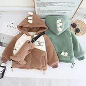 Μπουφάν για αγόρια Βελούδινο βαμβακερό μανίκι Παχύ βαμβακερά ρούχα Μεσαία Μικρά Παιδικά Χειμερινά Ρούχα Παλτό