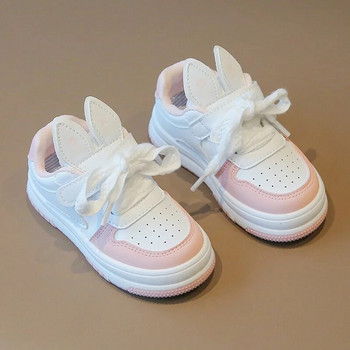 Kruleepo Момичета Момчета Заешки уши Спортни маратонки Деца Бебешки Детски Ежедневни обувки от PU кожа Външни нехлъзгащи се обувки