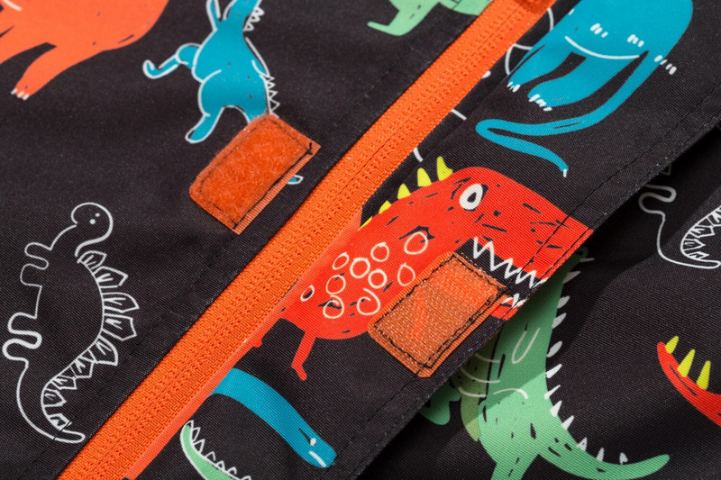 Fiú dinoszaurusz esőkabátok levehető kapucnival Könnyű vízálló szigetelés, meleg széldzseki Esőkabátok