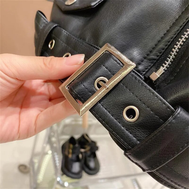 Pavasario rudens berniukų odinės striukės 2–8 m. 2023 m. Nauja klasika Gražuolis berniukas Pu Viršutiniai drabužiai Vaikams Drabužiai Užtrauktuku užsegami paltai