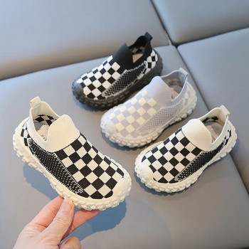 Kruleepo Детски ежедневни обувки за шахматна дъска за бебета, момичета, деца, момчета, въздушна мрежа, дишащо гумено дъно, външни противоплъзгащи се маратонки