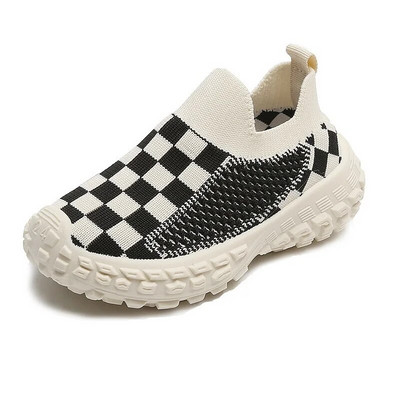 Kruleepo copii pantofi ocazional cu tablă de șah pentru bebeluși, fete, copii, băieți, cu plasă de aer, cu fund din cauciuc, respirabil, pantofi antiderapante pentru exterior