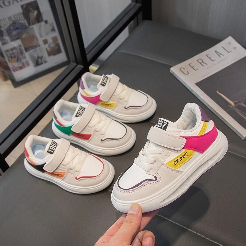 Kruleepo Vaikai Merginos Berniukai Bėgimo Batai Sportiniai Sportiniai Bateliai Kūdikiams Vaikiški PU Oda Mokykliniai Gatvės laisvalaikio Batai Neslystantys lauke