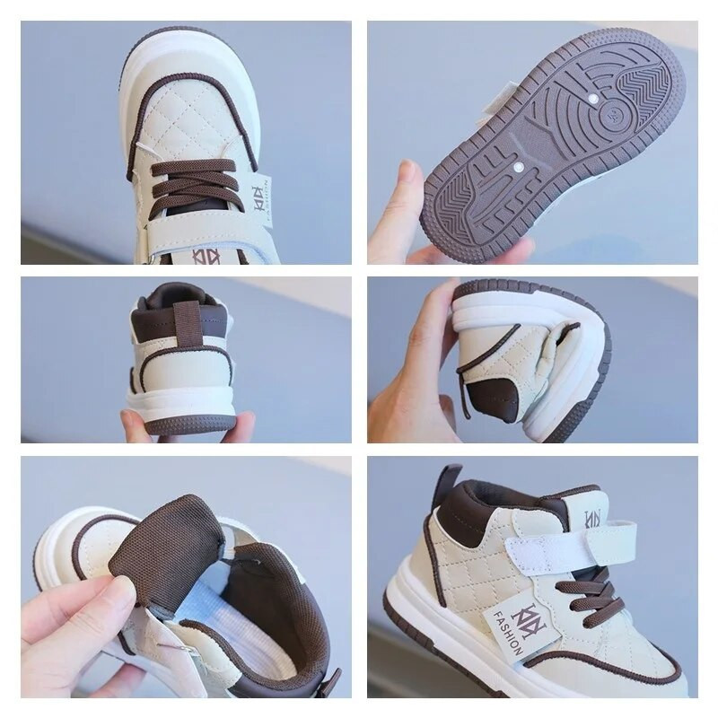 Kruleepo Vaikams Aukšti sportiniai sportbačiai Bėgimo bateliai Kūdikiams Mergaitėms Berniukams PU Odiniai laisvalaikio batai lauke Minkšta apačia Schuhe