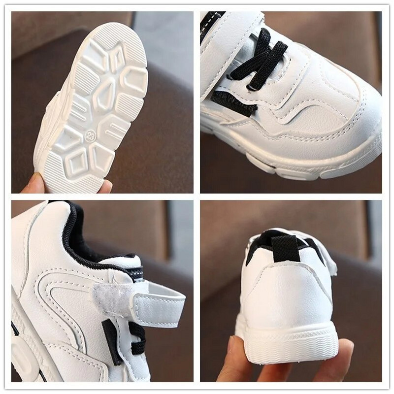 Kruleepo Fashion Μικτή Χρώμα Casual Παπούτσια για Παιδιά Βρεφικά Παιδιά Όλες τις Εποχές Αγόρια Κορίτσια PU Δερμάτινη σόλα από καουτσούκ για τρέξιμο