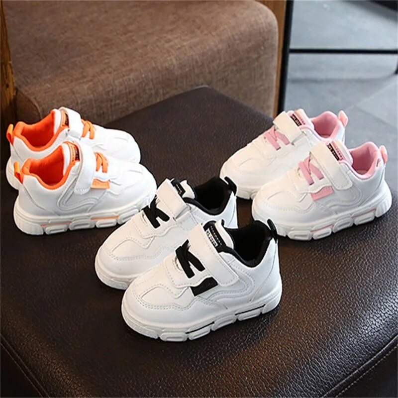 Kruleepo Fashion Μικτή Χρώμα Casual Παπούτσια για Παιδιά Βρεφικά Παιδιά Όλες τις Εποχές Αγόρια Κορίτσια PU Δερμάτινη σόλα από καουτσούκ για τρέξιμο