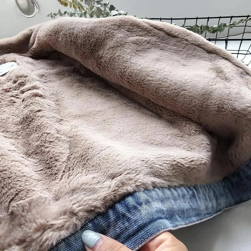 Autumn Winter Thicken Baby Boys Džinsinė striukė su kašmyru Šilti Vaikiški Viršutiniai Drabužiai Madingi Paltai 2 3 4 5 6 7 8 Metų Vaikiški Drabužiai