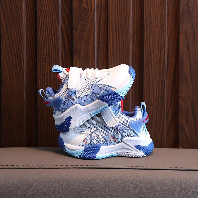 Berniukų krepšinio bateliai Nauji tinkliniai kvėpuojantys tinkliniai laisvalaikio sportiniai batai vaikams nuo 1 iki 6 metų vaikams Teniso batai vaikiški batai