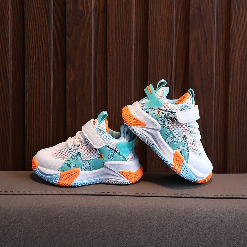 Berniukų krepšinio bateliai Nauji tinkliniai kvėpuojantys tinkliniai laisvalaikio sportiniai batai vaikams nuo 1 iki 6 metų vaikams Teniso batai vaikiški batai