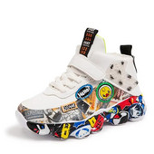 Pantofi noi pentru copii Pantofi pentru copii Desene animate Pantofi sport pentru băieți, fete, primăvară, toamnă, piele, pantofi de mers casual, impermeabili