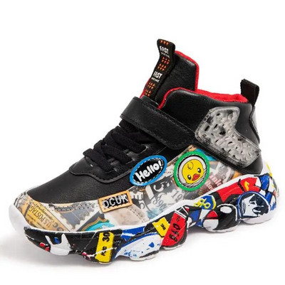 Pantofi noi pentru copii Pantofi pentru copii Desene animate Pantofi sport pentru băieți, fete, primăvară, toamnă, piele, pantofi de mers casual, impermeabili