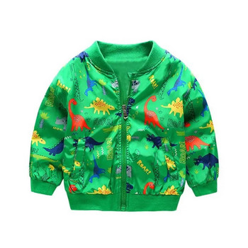 Παιδικά μπουφάν Φθινοπωρινά ανοιξιάτικα Παιδικά πανωφόρια παλτό Χαριτωμένα μπουφάν κινουμένων σχεδίων δεινοσαύρων για παιδιά Αγόρια μωρά κορίτσια Windbreaker 1-7T