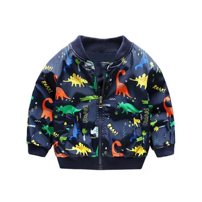 Παιδικά μπουφάν Φθινοπωρινά ανοιξιάτικα Παιδικά πανωφόρια παλτό Χαριτωμένα μπουφάν κινουμένων σχεδίων δεινοσαύρων για παιδιά Αγόρια μωρά κορίτσια Windbreaker 1-7T