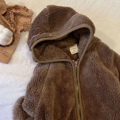 Παιδικό παλτό με κουκούλα Φθινόπωρο 2023 Αγόρια Κορίτσια Ζεστό κεντημένο μπουφάν με φερμουάρ Street Cool Κορεάτικα αφράτα παιδικά ρούχα 1-7 ετών