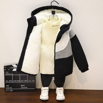 Μπουφάν για αγόρια Παλτό Πανωφόρι Βαμβακερό 2023 Zipper Warm Plus Velvet Thicken Χειμερινά Χριστουγεννιάτικα Παιδικά Ρούχα