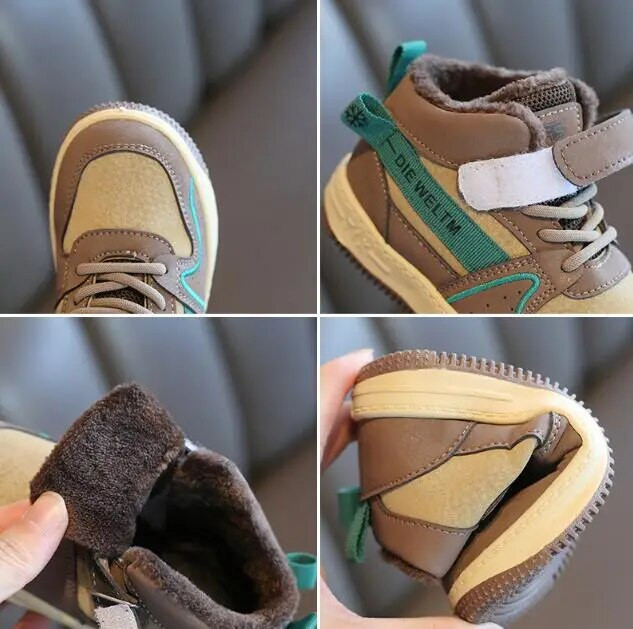 Παιδικά Αθλητικά Παπούτσια Μόδα Διχτυωτό Διχτυωτό Παπούτσια για αγόρια Φθινόπωρο Χειμώνας Παιδιά Κορίτσια Υπαίθρια ζεστά βελούδινα παπούτσια για τρέξιμο Μπότες χιονιού