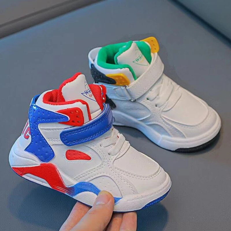 Suurus 21-36 Lastele korvpallijalatsid Tüdrukud Poisid Kõrge otsaga hingav spordijalats Lastele Pehme põhjaga jooksutossud Beebi väikelapsed