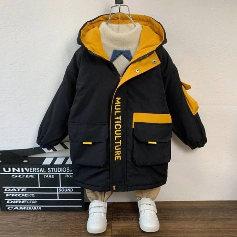 Μπουφάν για αγόρια Πανωφόρι Βαμβακερό 2023 Νέο Warm Thicken Velvet Χειμερινά αθλήματα Εφηβικής Σχολής Παιδικά Παιδικά Ρούχα