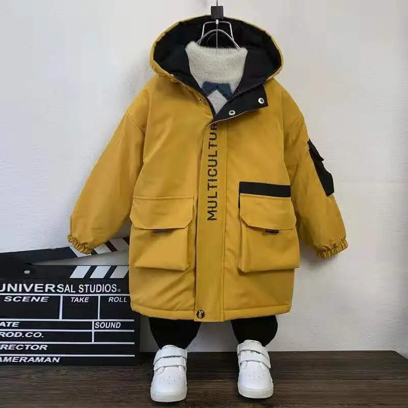 Μπουφάν για αγόρια Πανωφόρι Βαμβακερό 2023 Νέο Warm Thicken Velvet Χειμερινά αθλήματα Εφηβικής Σχολής Παιδικά Παιδικά Ρούχα