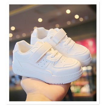 Παιδικά Μικρά Λευκά Παπούτσια 2023 Άνοιξη και Φθινόπωρο Νέα Αθλητικά Παπούτσια για αγόρια και Κορίτσια Casual Board Παπούτσια Δερμάτινο τοπ Μαλακή σόλα B