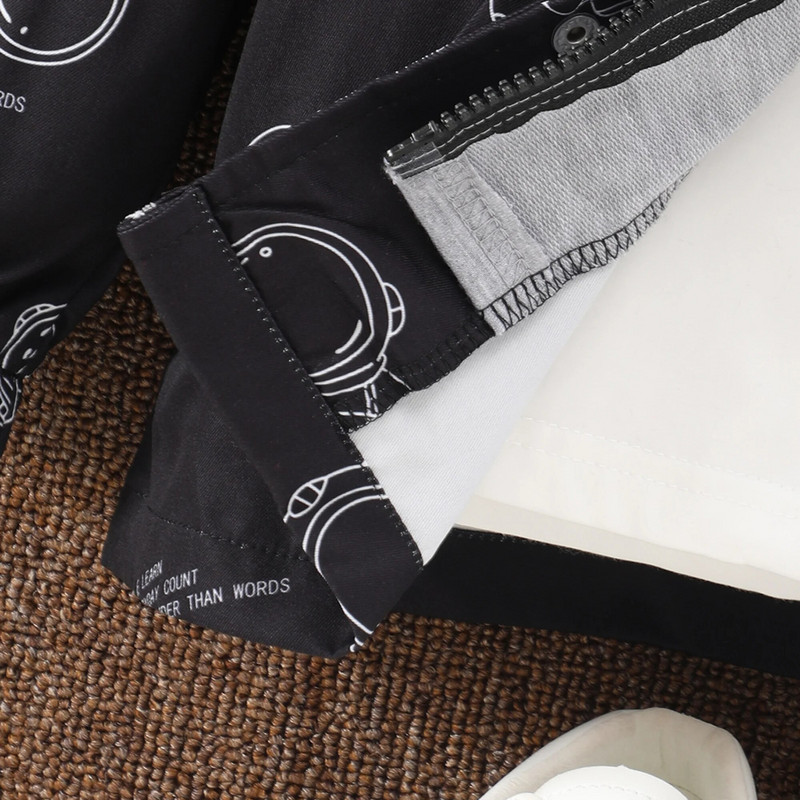 2023 Jesen Zima Big Boy modni udobni kaput dugih rukava s patentnim zatvaračem s kapuljačom i printom za djecu 8 9 10 11 12 godina