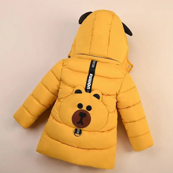 2023 Fashion Baby Boys Jacket Φθινοπωρινό χειμερινό καρτούν Bear Thicken Keep Warm με κουκούλα παλτό για παιδιά 1-6 ετών Παιδικά εξωτερικά ενδύματα
