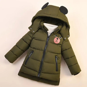 2023 Fashion Baby Boys Jacket Φθινοπωρινό χειμερινό καρτούν Bear Thicken Keep Warm με κουκούλα παλτό για παιδιά 1-6 ετών Παιδικά εξωτερικά ενδύματα
