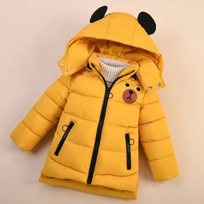 2023 Fashion Baby Boys Jacket Φθινοπωρινό χειμερινό καρτούν Bear Thicken Keep Warm με κουκούλα παλτό για παιδιά 1-6 ετών Παιδικά εξωτερικά ενδύματα