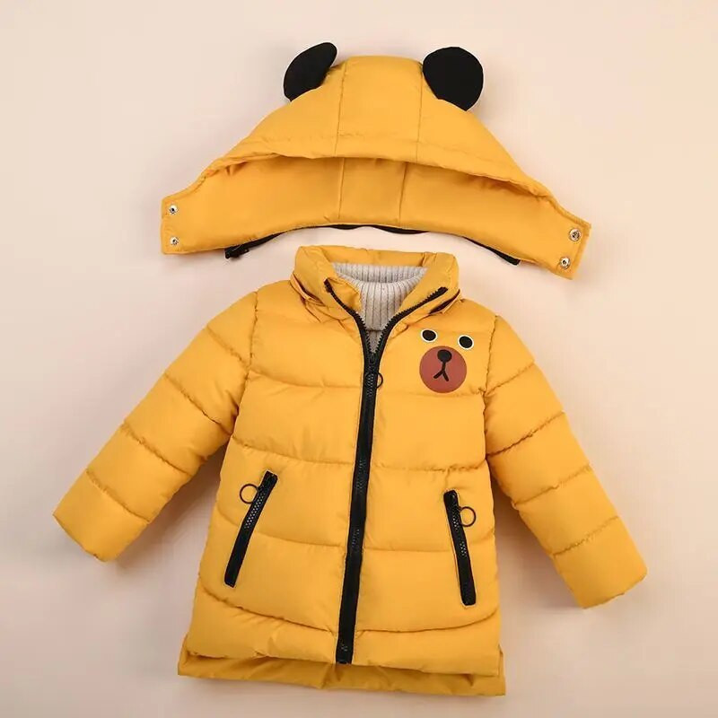 2023 Fashion Baby Boys Jacket Φθινοπωρινό χειμερινό καρτούν Bear Thicken Keep Warm με κουκούλα παλτό για παιδιά 1-6 ετών Παιδικά εξωτερικά ενδύματα