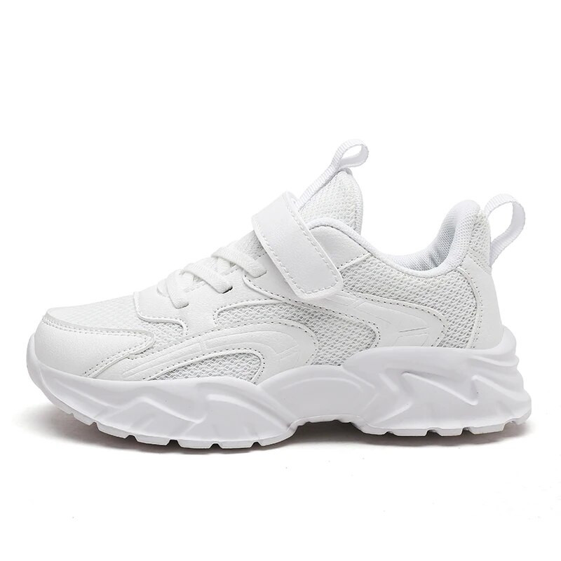 Λευκά παιδικά παπούτσια Αθλητικά παπούτσια για αγόρι μόδα 2023 Νέο αναπνεύσιμο παιδικό τένις 6 έως 12 ετών Άνετα αθλητικά παπούτσια για τρέξιμο για αγόρι