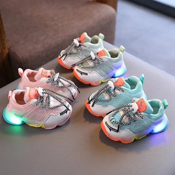 Бебешки LED светещи обувки Момичета Дишащи светещи маратонки Момчета Маратонки против хлъзгане Детски светещи ежедневни обувки