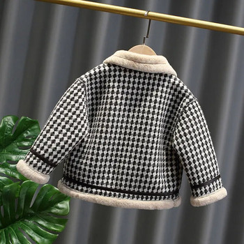 Μπουφάν για αγόρια Πανωφόρια Μπλουζάκια Βαμβακερά 2023 Καφέ Thicken Plus Velvet Χειμερινό Φθινοπωρινό Σχολικό Δώρο Πανωφόρι Παιδικά Ρούχα