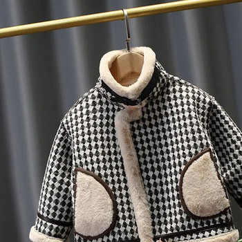 Μπουφάν για αγόρια Πανωφόρια Μπλουζάκια Βαμβακερά 2023 Καφέ Thicken Plus Velvet Χειμερινό Φθινοπωρινό Σχολικό Δώρο Πανωφόρι Παιδικά Ρούχα