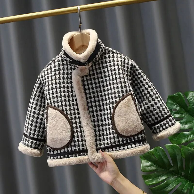 Μπουφάν για αγόρια Πανωφόρια Μπλουζάκια Βαμβακερά 2023 Καφέ Thicken Plus Velvet Χειμερινό Φθινοπωρινό Σχολικό Δώρο Πανωφόρι Παιδικά Ρούχα