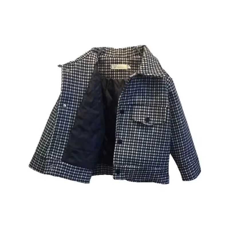 Berniukų paltas nuo vėjo, 2023 m. Naujas rudens/žiemos gražus vaikiškas, pastorintas viršutinis striukė 2–7 m.